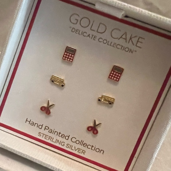 Gold Cake Delicate Collection Three Earring Set - Picture 2 of 4